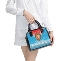 Luxembourg Christmas Shoulder Handbag Schei Chreschtdeeg Xmas Pattern - Wonder Print Shop