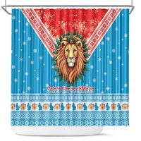Luxembourg Christmas Shower Curtain Schei Chreschtdeeg Xmas Pattern - Wonder Print Shop