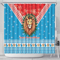 Luxembourg Christmas Shower Curtain Schei Chreschtdeeg Xmas Pattern - Wonder Print Shop