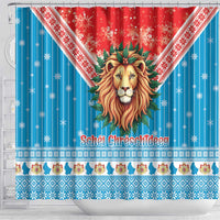 Luxembourg Christmas Shower Curtain Schei Chreschtdeeg Xmas Pattern - Wonder Print Shop