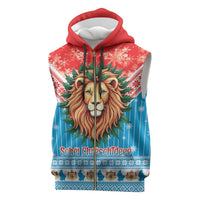 Luxembourg Christmas Sleeveless Zip Hoodie Schei Chreschtdeeg Xmas Pattern - Wonder Print Shop