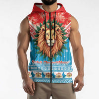 Luxembourg Christmas Sleeveless Zip Hoodie Schei Chreschtdeeg Xmas Pattern - Wonder Print Shop