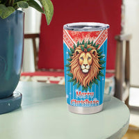 Luxembourg Christmas Tumbler Cup Schei Chreschtdeeg Xmas Pattern - Wonder Print Shop