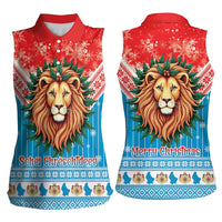 Luxembourg Christmas Women Sleeveless Polo Shirt Schei Chreschtdeeg Xmas Pattern - Wonder Print Shop