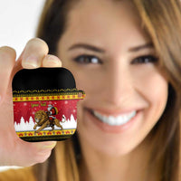 Belgium Christmas Personalized AirPods Case Santa Riding Lion - Wonder Print Shop