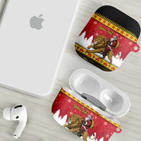 Belgium Christmas Personalized AirPods Case Santa Riding Lion - Wonder Print Shop