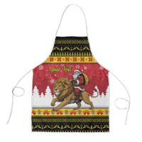 Belgium Christmas Personalized Apron Santa Riding Lion - Wonder Print Shop