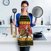 Belgium Christmas Personalized Apron Santa Riding Lion - Wonder Print Shop