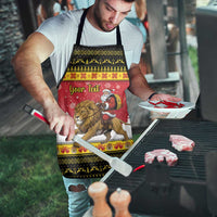Belgium Christmas Personalized Apron Santa Riding Lion - Wonder Print Shop
