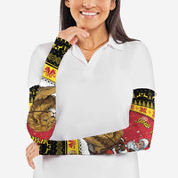 Belgium Christmas Personalized Arm Sleeves Santa Riding Lion - Wonder Print Shop