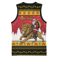 Belgium Christmas Personalized Basketball Jersey Santa Riding Lion - Wonder Print Shop