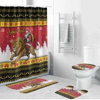 Belgium Christmas Personalized Bathroom Set Santa Riding Lion - Wonder Print Shop