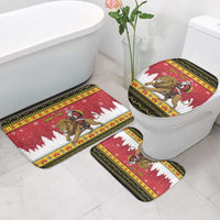 Belgium Christmas Personalized Bathroom Set Santa Riding Lion - Wonder Print Shop