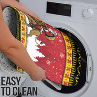 Belgium Christmas Personalized Bathroom Set Santa Riding Lion - Wonder Print Shop