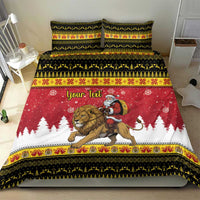 Belgium Christmas Personalized Bedding Set Santa Riding Lion - Wonder Print Shop