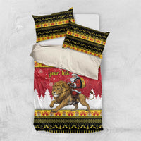 Belgium Christmas Personalized Bedding Set Santa Riding Lion - Wonder Print Shop