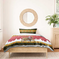 Belgium Christmas Personalized Bedding Set Santa Riding Lion - Wonder Print Shop