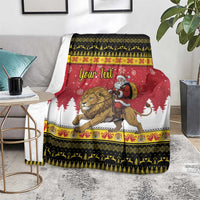 Belgium Christmas Personalized Blanket Santa Riding Lion - Wonder Print Shop