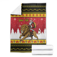 Belgium Christmas Personalized Blanket Santa Riding Lion - Wonder Print Shop