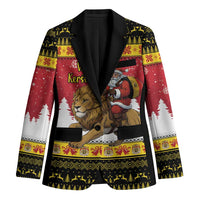 Belgium Christmas Personalized Blazer Santa Riding Lion - Wonder Print Shop
