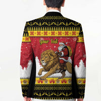Belgium Christmas Personalized Blazer Santa Riding Lion - Wonder Print Shop