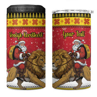 Belgium Christmas Personalized 4 in 1 Can Cooler Tumbler Santa Riding Lion - Wonder Print Shop