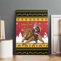 Belgium Christmas Personalized Canvas Wall Art Santa Riding Lion - Wonder Print Shop