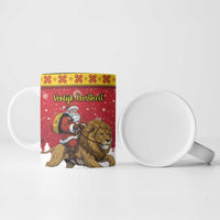 Belgium Christmas Personalized Ceramic Mug Santa Riding Lion - Wonder Print Shop
