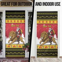Belgium Christmas Personalized Door Cover Santa Riding Lion - Wonder Print Shop