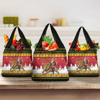 Belgium Christmas Personalized Grocery Bag Santa Riding Lion - Wonder Print Shop