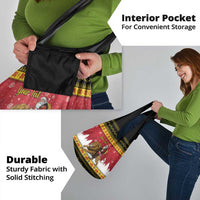 Belgium Christmas Personalized Grocery Bag Santa Riding Lion - Wonder Print Shop