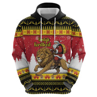 Belgium Christmas Personalized Hoodie Santa Riding Lion - Wonder Print Shop
