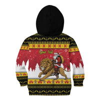 Belgium Christmas Personalized Kid Hoodie Santa Riding Lion - Wonder Print Shop