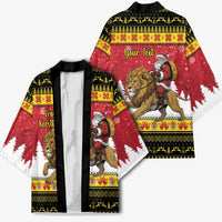 Belgium Christmas Personalized Kimono Santa Riding Lion - Wonder Print Shop