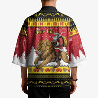 Belgium Christmas Personalized Kimono Santa Riding Lion - Wonder Print Shop
