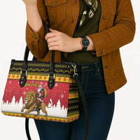 Belgium Christmas Personalized Leather Bag Santa Riding Lion - Wonder Print Shop