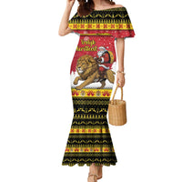 Belgium Christmas Personalized Mermaid Dress Santa Riding Lion - Wonder Print Shop