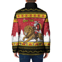 Belgium Christmas Personalized Padded Jacket Santa Riding Lion - Wonder Print Shop