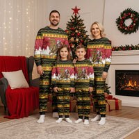 Belgium Christmas Personalized Christmas Pajama Set Santa Riding Lion - Wonder Print Shop