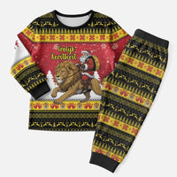 Belgium Christmas Personalized Christmas Pajama Set Santa Riding Lion - Wonder Print Shop