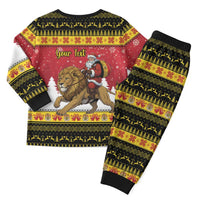 Belgium Christmas Personalized Christmas Pajama Set Santa Riding Lion - Wonder Print Shop
