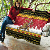 Belgium Christmas Personalized Quilt Santa Riding Lion - Wonder Print Shop