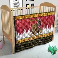 Belgium Christmas Personalized Quilt Santa Riding Lion - Wonder Print Shop