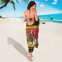 Belgium Christmas Personalized Sarong Santa Riding Lion - Wonder Print Shop
