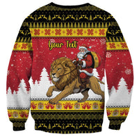 Belgium Christmas Personalized Sweatshirt Santa Riding Lion - Wonder Print Shop