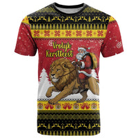 Belgium Christmas Personalized T Shirt Santa Riding Lion - Wonder Print Shop