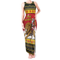 Belgium Christmas Personalized Tank Maxi Dress Santa Riding Lion - Wonder Print Shop