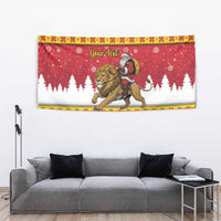 Belgium Christmas Personalized Tapestry Santa Riding Lion - Wonder Print Shop
