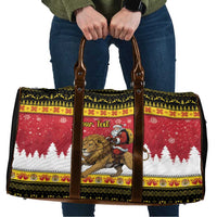 Belgium Christmas Personalized Travel Bag Santa Riding Lion - Wonder Print Shop