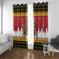 Belgium Christmas Personalized Window Curtain Santa Riding Lion - Wonder Print Shop